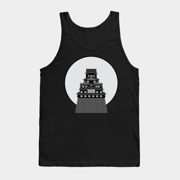 Himeji (rising sun) castle black and silver Tank Top by PabloDeChenez